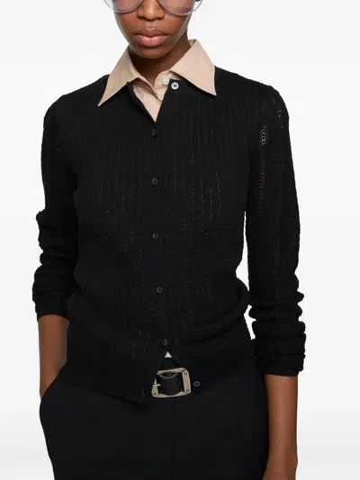 Acne Studios Button Knitted Cardigan In Blue