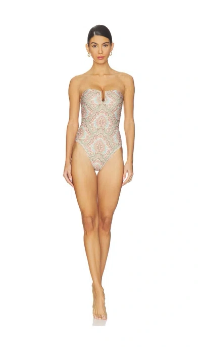 Paige Gianna U Ring Front One Piece Swimsuit In Neutral