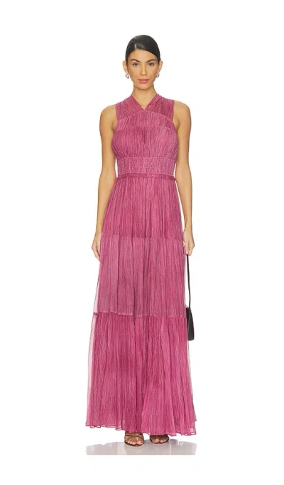 Ulla Johnson Freesia Sleeveless Silk Chiffon Gown In Pink