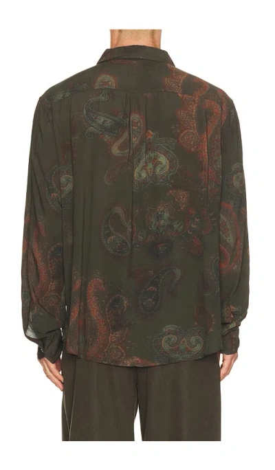 Our Legacy Casual Long Sleeve Shirt Paisley Pattern In Green