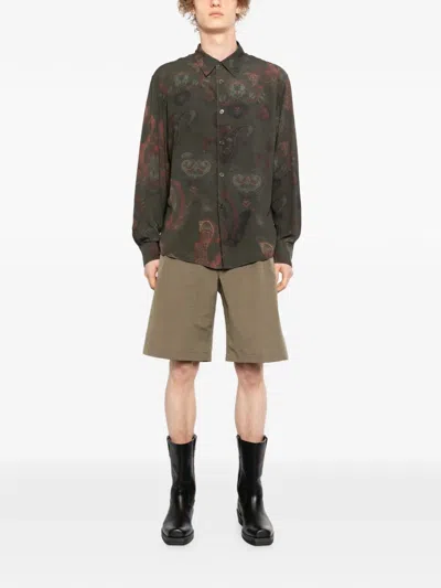 Our Legacy Casual Long Sleeve Shirt Paisley Pattern In Green