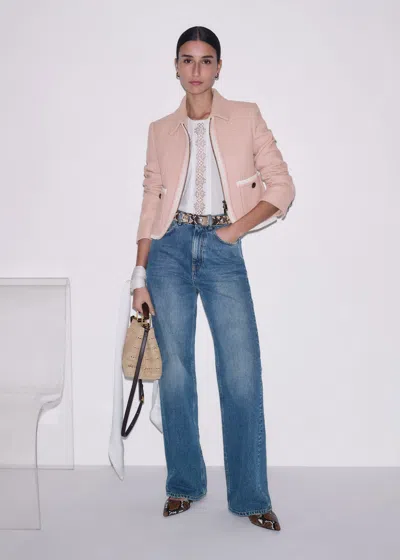 Me+em Embroidery Detail Soft T-shirt Soft White