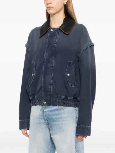 Halfboy Denim Bomber Jacket In Blue