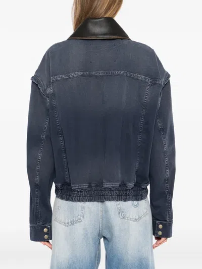 Halfboy Denim Bomber Jacket In Blue