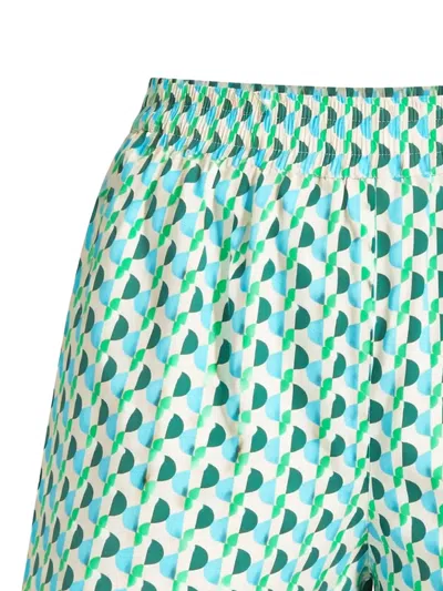 Seafolly Sorrento Elasticated Patterned Shorts In Blue