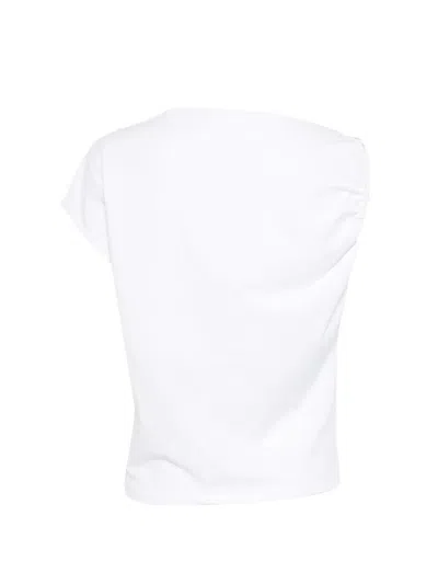 Alpha Studio Shoulder-tie Top In White