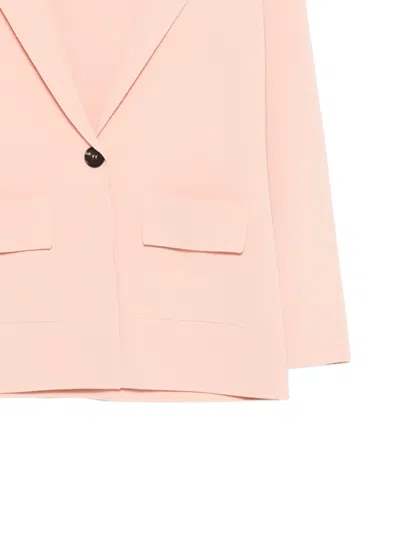 D Exterior Buttoned Pocket Blazer In Pink