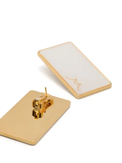 Rowen Rose Rectangular Earrings In Gold