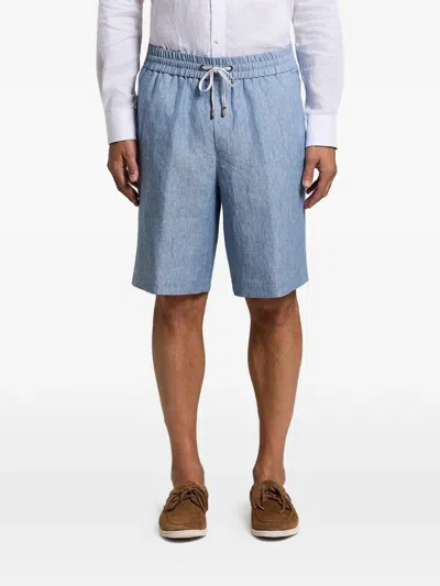 Peserico Drawstring Elasticated Shorts In Blue