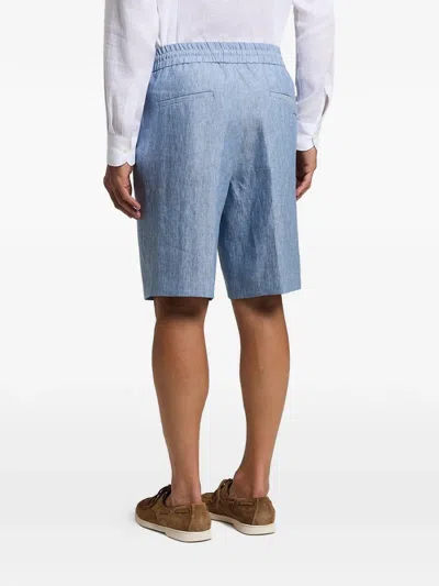 Peserico Drawstring Elasticated Shorts In Blue