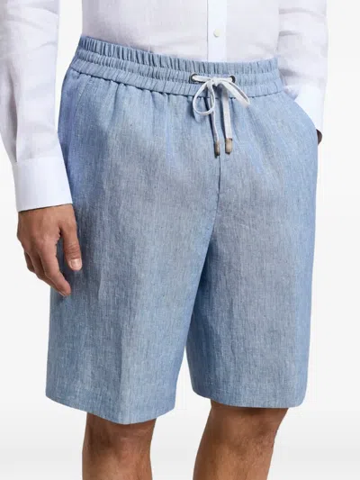Peserico Drawstring Elasticated Shorts In Blue