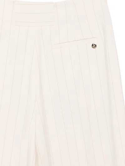 Liu •jo Stripe-pattern Trousers In Neutral