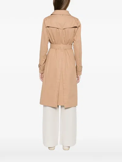 Herno Double-breasted Coat In Nude