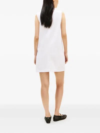Tommy Hilfiger Patch Pocket Denim Shift Mini Dress In White