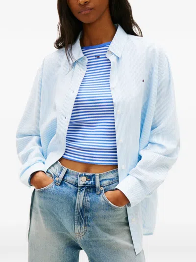 Tommy Hilfiger Striped-pattern Shirt In Blue