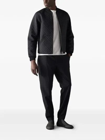 Moose Knuckles Transit Monogram Bomber Jacket In Black