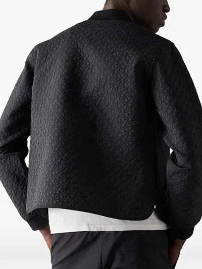 Moose Knuckles Transit Monogram Bomber Jacket In Black
