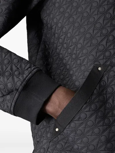 Moose Knuckles Transit Monogram Bomber Jacket In Black