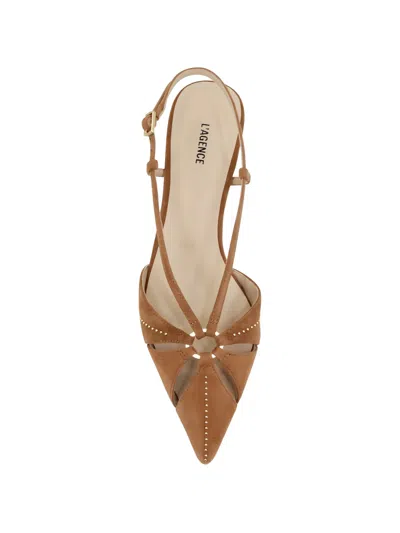 L'agence Adavi Pointed Toe Slingback Pump In Brown
