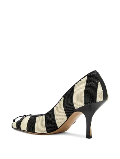 Jacquemus Les Escarpins Tourni 80 Striped Faux Raffia Pumps In Black