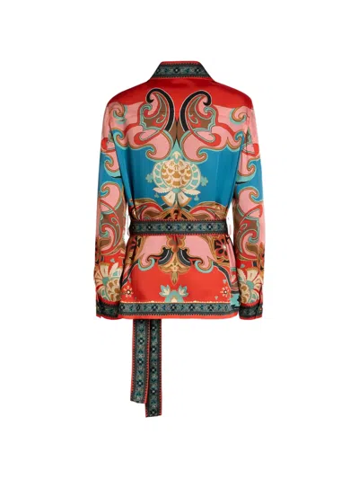 Etro Belt Patterned Jacket In Multi