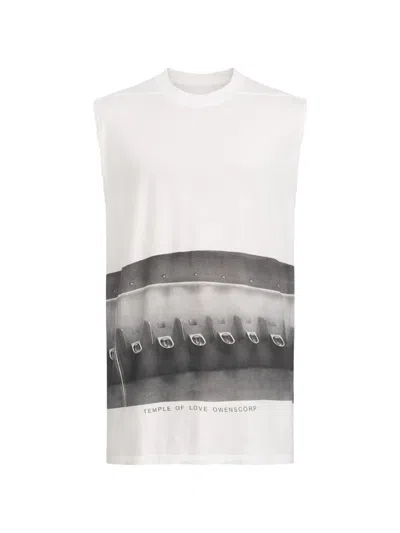 Rick Owens Jumbo Printed Cotton Jersey Tank Top In Neutral