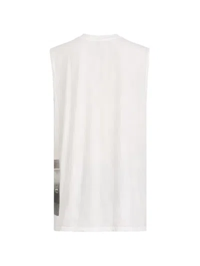 Rick Owens Jumbo Printed Cotton Jersey Tank Top In Neutral