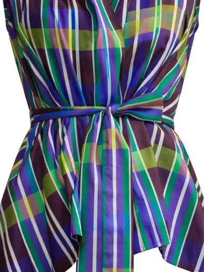 Psophia Retro Prism Wrap Top In Multi