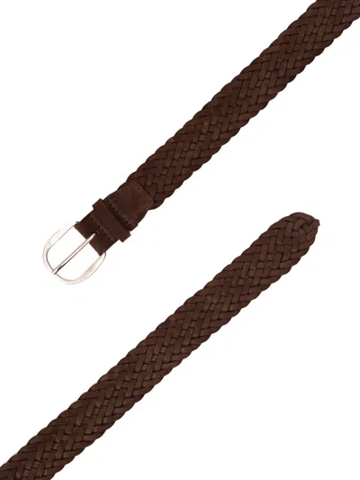 Orciani Braided Belt In Brown