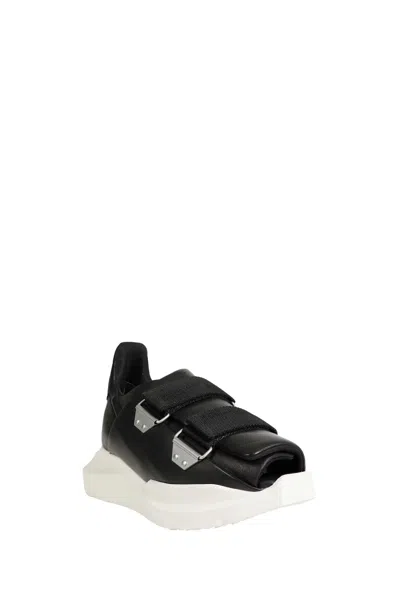 Rick Owens Burritogeth Sneakers Contrast Sole Round Toe In Black