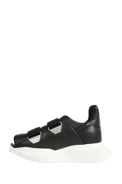 Rick Owens Burritogeth Sneakers Contrast Sole Round Toe In Black