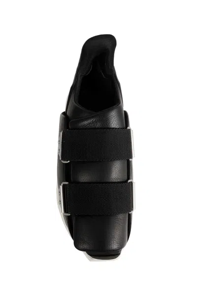 Rick Owens Burritogeth Sneakers Contrast Sole Round Toe In Black