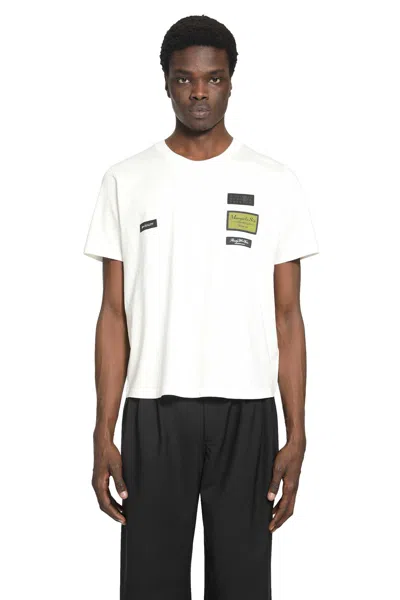Mm6 Maison Margiela Patch Graphic Crew Neck Short Sleeve T-shirt In White