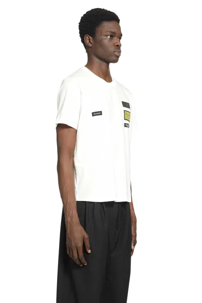 Mm6 Maison Margiela Patch Graphic Crew Neck Short Sleeve T-shirt In White