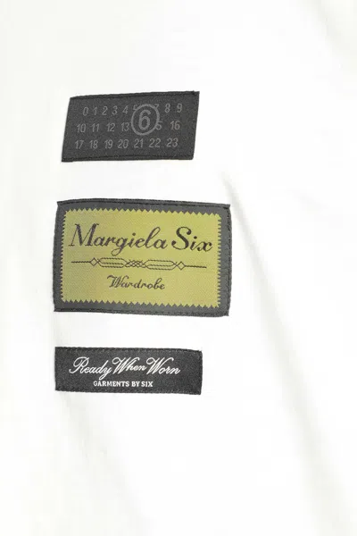 Mm6 Maison Margiela Patch Graphic Crew Neck Short Sleeve T-shirt In White