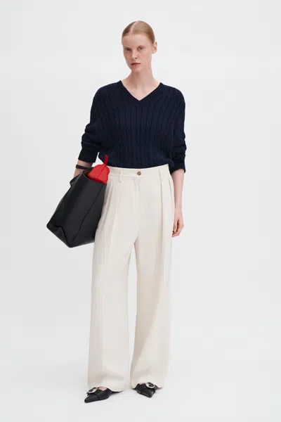Filippa K Tailored Trousers Belt Loops Pleats And Pockets In Gray