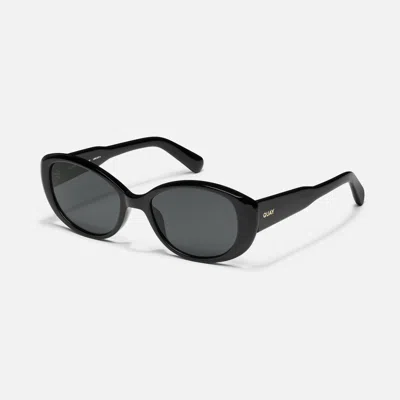 Quay On Brand 55mm Round Sunglasses In Black