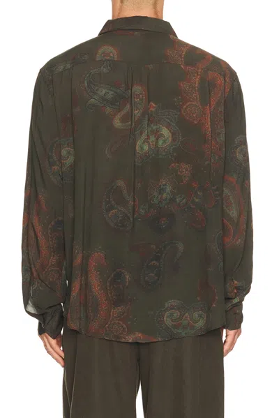 Our Legacy Casual Long Sleeve Shirt Paisley Pattern In Green