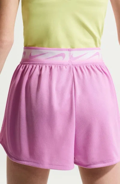 Nike One Big Kids' (girls') Dri-fit High-waisted Woven Training Shorts In Pink