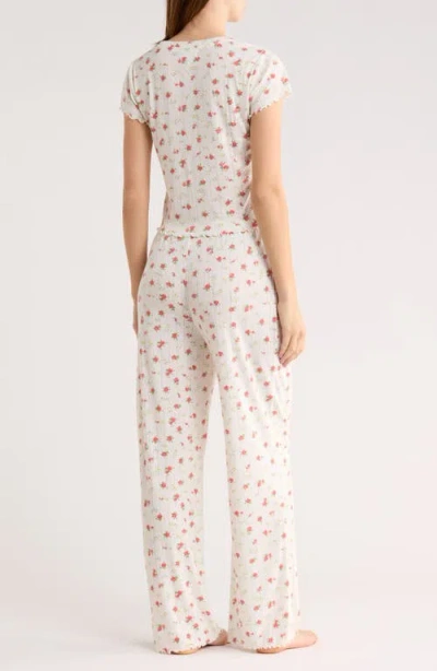 Abound After Hours Pointelle Pajamas In White