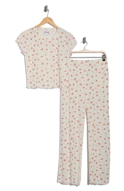 Abound After Hours Pointelle Pajamas In White