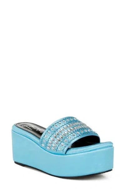 London Rag Batanga Platform Wedge Sandal In Blue | ModeSens
