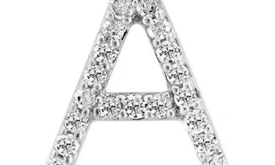 Effy Sterling Silver Diamond 'a' Initial Stud Earrings In Silver