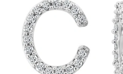 Effy Sterling Silver Diamond 'c' Initial Stud Earrings In Silver