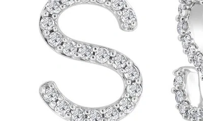 Effy Sterling Silver Diamond 's' Initial Stud Earrings In Silver