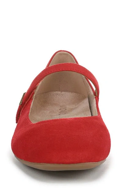 Vionic Wide Width Alameda Mary Jane Flat In Red