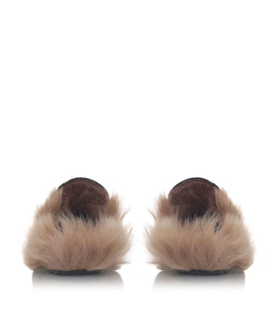 Shop Gucci Princetown Fur Slippers