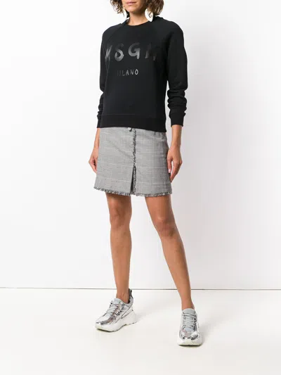 Msgm Printed Sweatshirt In Black