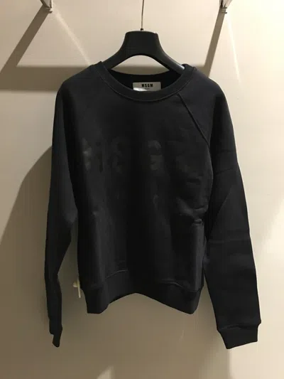 Msgm Printed Sweatshirt In Black