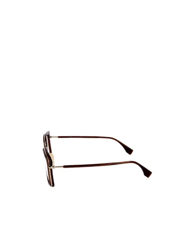 Fendi Eyewear Rectangular Frame Glasses In Brown